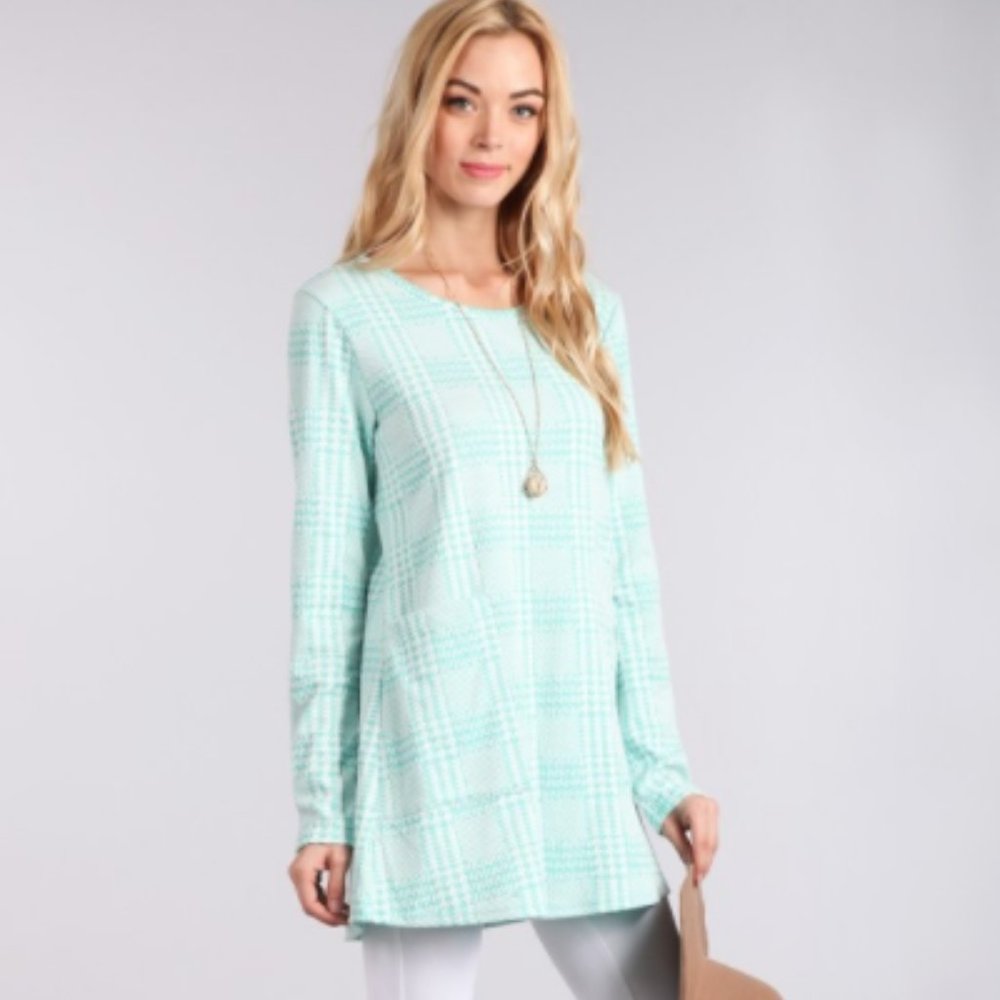 Woven Houndstooth Tunic